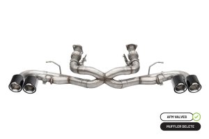 Chevrolet Corvette Performance Exhaust - CORSA Performance - Cat-Back Xtreme with 3in System and 4.5in Polished Tips - Carbon Fiber - `20-`25